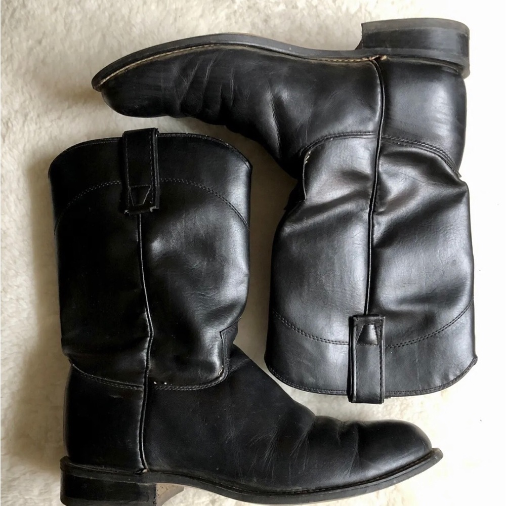 Roy Cooper Cowboy Boots 8.5 M Womens Black Leather Western Boots Made in the USA